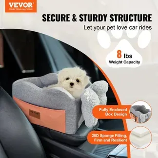 VEVOR Konsolen-Autositz für Hunde, Mittelkonsolen-Hundesitzerhöhung für kleine Hunde, Haustier-Autositz für die Autoarmlehne mit ansteckbarer Leine, verstellbare Gurte, trägt bis zu 8 lbs, Dunkelgrau VEVOR Konsolen-Autositz für Hunde, Mittelkonsolen-Hundesitzerhöhung für kleine Hunde, Haustier-Autositz für die Autoarmlehne mit ansteckbarer Leine, verstellbare Gurte, trägt bis zu 8 lbs, Dunkelgrau