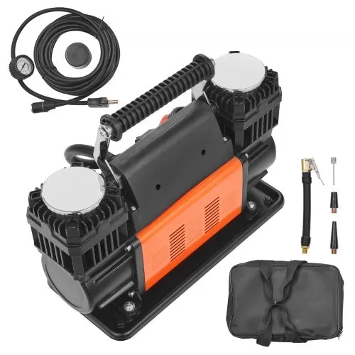 VEVOR 10,6 CFM Hochleistungs-Luftkompressor, 30 s schnelles Aufpumpen | Tragbarer Reifenfüller mit zwei Zylindern, 12 V 150 PSI Offroad-Luftpumpe mit Adaptern für LKWs, Autos, SUVs, 4 x 4-Fahrzeuge, Wohnmobile – Bild 9