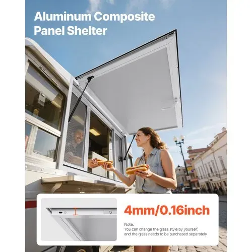 VEVOR Imbissfenster (1346 x 838 mm Einbaumaß) schwenkbar, Imbissanhänger-Servierfenster mit 85°-Öffnungswinkel & 4 Schiebefenstern, Konzessionsfenster für Konzessionsstände Imbisswagen VEVOR Imbissfenster (1346 x 838 mm Einbaumaß) schwenkbar, Imbissanhänger-Servierfenster mit 85°-Öffnungswinkel & 4 Schiebefenstern, Konzessionsfenster für Konzessionsstände Imbisswagen