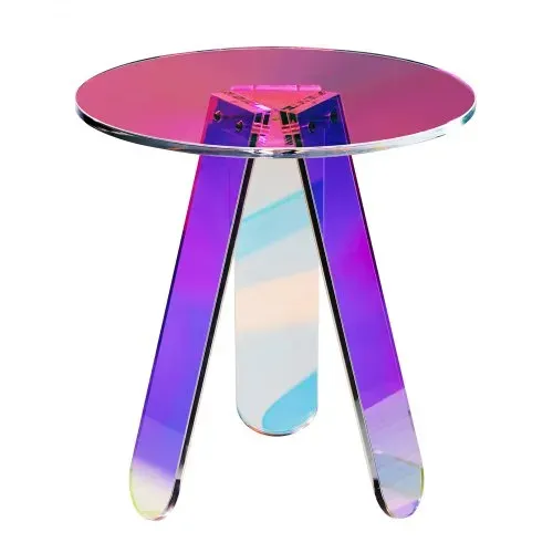 VEVOR Acryl-Beistelltisch φ45 x 48 cm, Bunter Acryl-Beistelltisch Bartisch Leicht zu Reinigen, Acryl-Couchtish für Kaffee, Getränke, Essen, Snacks, Couchtisch für Wohnzimmer, Schlafzimmer usw. – Bild 8