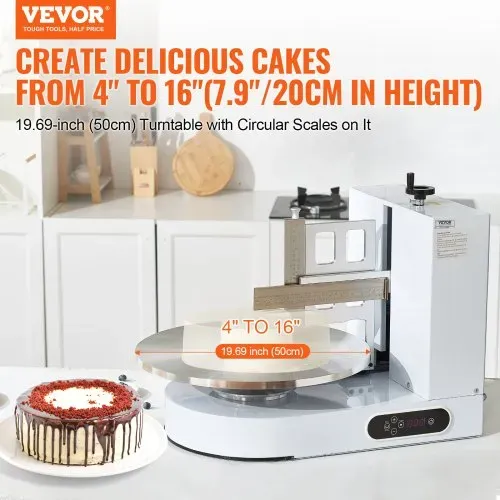 VEVOR einstellbare Tortencremestreichmaschine elektrische Tortendekorationsmaschine zum Verteilen von Kuchencreme, zum Bestreichen und Schmieren von Kuchenglasuren, für 10,16ß40,64 cm Kuchen weiß VEVOR einstellbare Tortencremestreichmaschine elektrische Tortendekorationsmaschine zum Verteilen von Kuchencreme, zum Bestreichen und Schmieren von Kuchenglasuren, für 10,16ß40,64 cm Kuchen weiß