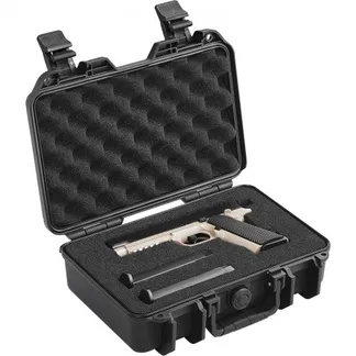 VEVOR Hartschalenkoffer für Pistolen mit vorgeschnittenem PU-Schaum, wasser- und staubdichter Hartschalenkoffer für 1 Pistole, 12,59 × 9,01 × 4,4 Zoll, abschließbarer Pistolenkoffer, schwarz VEVOR Hartschalenkoffer für Pistolen mit vorgeschnittenem PU-Schaum, wasser- und staubdichter Hartschalenkoffer für 1 Pistole, 12,59 × 9,01 × 4,4 Zoll, abschließbarer Pistolenkoffer, schwarz