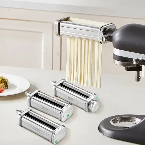 VEVOR 3 tlg. Manuelle Nudelmaschine Edelstahl, Edelstahl Frische Manuell Pasta Walze Maschine Italienische Flachteigmaschine Pastamaker inkl. Reinigungsbürste für Spaghetti, Lasagne usw. – Bild 7