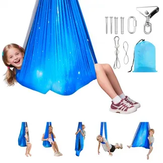 VEVOR Aerial Yoga Hängematte Set aus doppellagigem Stoff, Aerial Yoga Swing Air Fliegen, Yoga-Schaukel mit 360°-Drehaufhängung & O-Sling & 136,07 kg Max. Tragfähigkeit, Hängeschaukeln Blau VEVOR Aerial Yoga Hängematte Set aus doppellagigem Stoff, Aerial Yoga Swing Air Fliegen, Yoga-Schaukel mit 360°-Drehaufhängung & O-Sling & 136,07 kg Max. Tragfähigkeit, Hängeschaukeln Blau