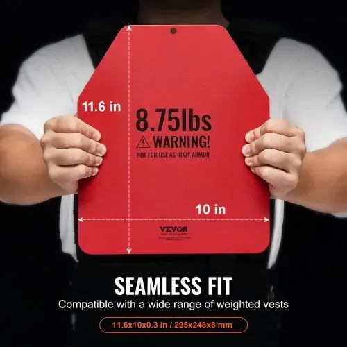 VEVOR Gewichtsplatten für Gewichtswesten 8 kg Set (2 x 4 kg), Flache Gewichtswestenplatten für WODs & Funktionelles Training, Ergonomisches Zusatzgewicht für Krafttraining, Laufen und Fitness, Rot – Bild 2