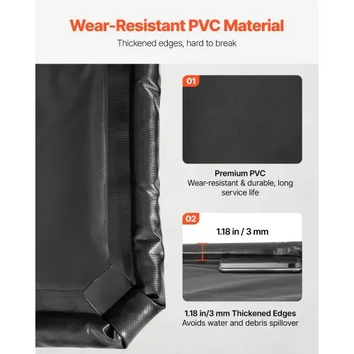 VEVOR Auffangmatte PVC-Garagenbodenmatte rutschfest (2,4 x 5,5 x 0,03 m) mit Abziehbesen, strapazierfähiger & wasserdichter Auffangschutz Bodenschutz vor Schnee Regen Schlamm, Garagenmatte Schwarz – Bild 3