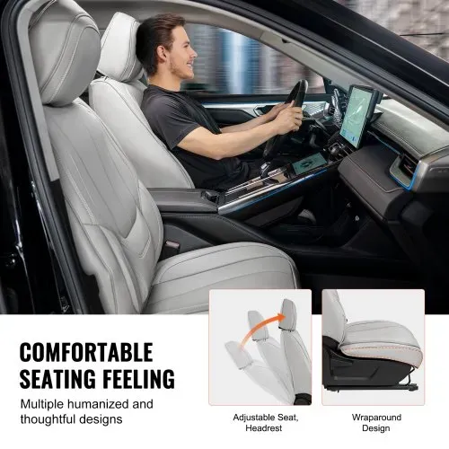 VEVOR-Sitzbezüge, universelle Autositzbezüge, Vorder- und Rücksitz, 13-teiliger Kunstleder-Sitzbezug, vollständig geschlossenes Design, abnehmbare Kopfstütze & Airbag-kompatibel, Autos, SUVs, Lkws – Bild 6