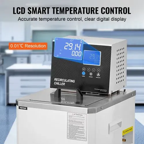VEVOR Labor-Kühl-/Umwälzpumpe, 6 l Kühler für Niedertemperatur-Kühlflüssigkeit, 23 °F–212 °F, Umwälzpumpen-Kühler, LCD-Display, Wasserbad-Umwälzwasserkühlung aus Edelstahl 304 – Bild 3