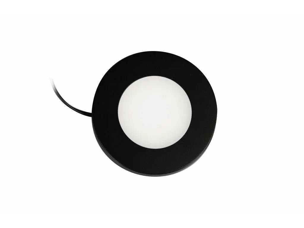 Synergy 21 Downlight Round / 4000K Schwarz / 12V / 76Ø x 10mm Möbelleuchte mit AMP Stecker Synergy 21 Downlight Round / 4000K Schwarz / 12V / 76Ø x 10mm Möbelleuchte mit AMP Stecker