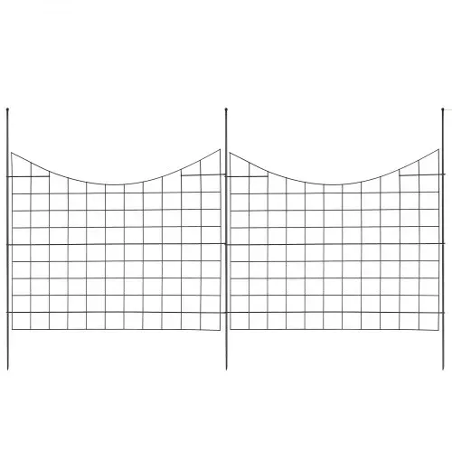 VEVOR 5er-Set Dekorativer Gartenzaun 75x93cm Metallzaun aus Kohlenstoffstahl Steckzaun 6,38cm Spike-Abstand Hundezaun Gitterzaun Beetzaun Zaun Metall Zaunelementen inkl. Befestigungsmaterial – Bild 9