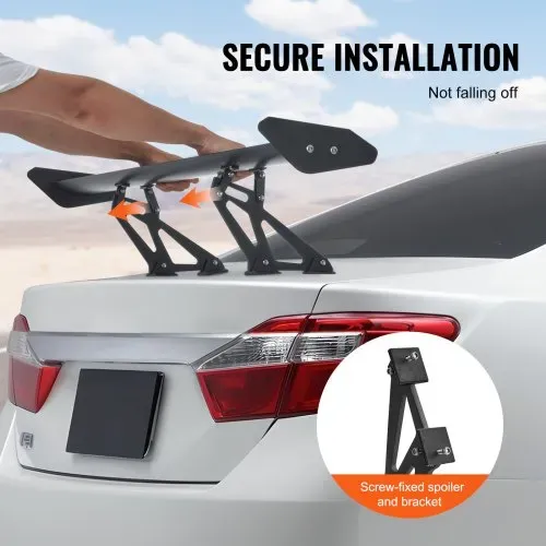 VEVOR GT Wing Autospoiler, 43,3 Zoll Universalspoiler mit Einzeldeck, verstellbares leichtes Aluminium, Auto-Heckspoilerflügel, Rennspoiler BGW/JDM Drift Schwarz – Bild 5
