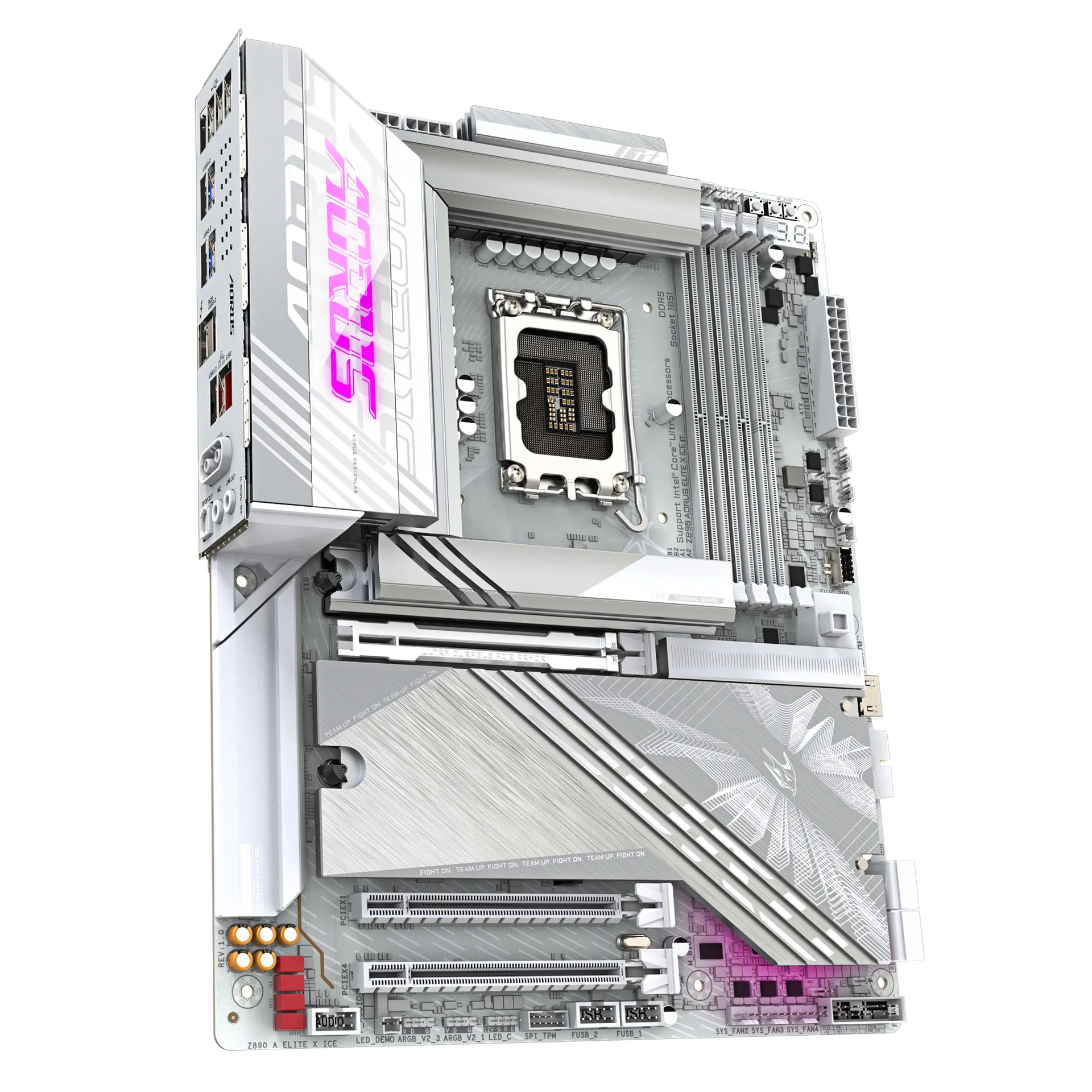 GIGABYTE Z890 AORUS ELITE X ICE Mainboard - Unterstützt Intel Core Ultra (Serie 2) CPUs, 16+1+2 Phasen VRM, bis zu 9500MHz DDR5 (OC), 1xPCIe 5.0 + 4xPCIe 4.0, Wi-Fi 7, 2.5GbE LAN, Thunderbolt 4 – Bild 3
