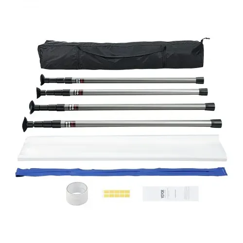 VEVOR Staubschutztür Staubschutzwand 230 x 120 cm, Bautür Staubschutztür Magnetverschluss Zuverlässigste Staubschutz, Baustellentür für Renovierungen & Umbauten, Verstellbarer Ständer 1,1-3,6 m – Bild 10