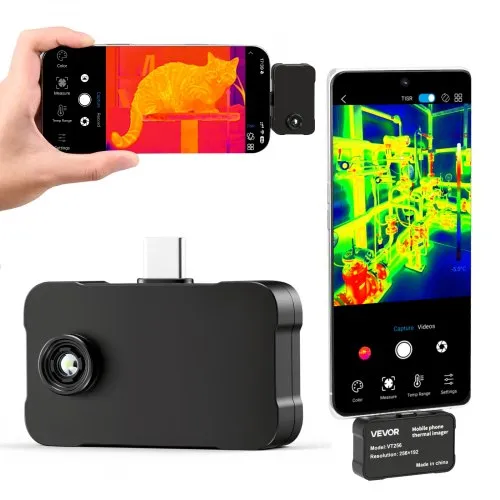 VEVOR Wärmebildkamera für iOS & Android, 512×384 Super IR & 256×192 IR-Auflösung Thermobildkamera für Smartphone Tablet mit USB-C, 25Hz Infrarotkamera mit 6 Farbpaletten für -20°C-550°C Inspektionen VEVOR Wärmebildkamera für iOS & Android, 512×384 Super IR & 256×192 IR-Auflösung Thermobildkamera für Smartphone Tablet mit USB-C, 25Hz Infrarotkamera mit 6 Farbpaletten für -20°C-550°C Inspektionen