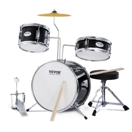 VEVOR Schlagzeugset, 3-teilig, Drum-Set mit verstellbarem Thron-Becken-Pedal, zwei Paar Drumsticks, ca. 20 cm Tom Drum, ca. 25 cm Snare Drum, ca. 36 cm Bass Drum, Schlagzeugset für Kinder, schwarz VEVOR Schlagzeugset, 3-teilig, Drum-Set mit verstellbarem Thron-Becken-Pedal, zwei Paar Drumsticks, ca. 20 cm Tom Drum, ca. 25 cm Snare Drum, ca. 36 cm Bass Drum, Schlagzeugset für Kinder, schwarz