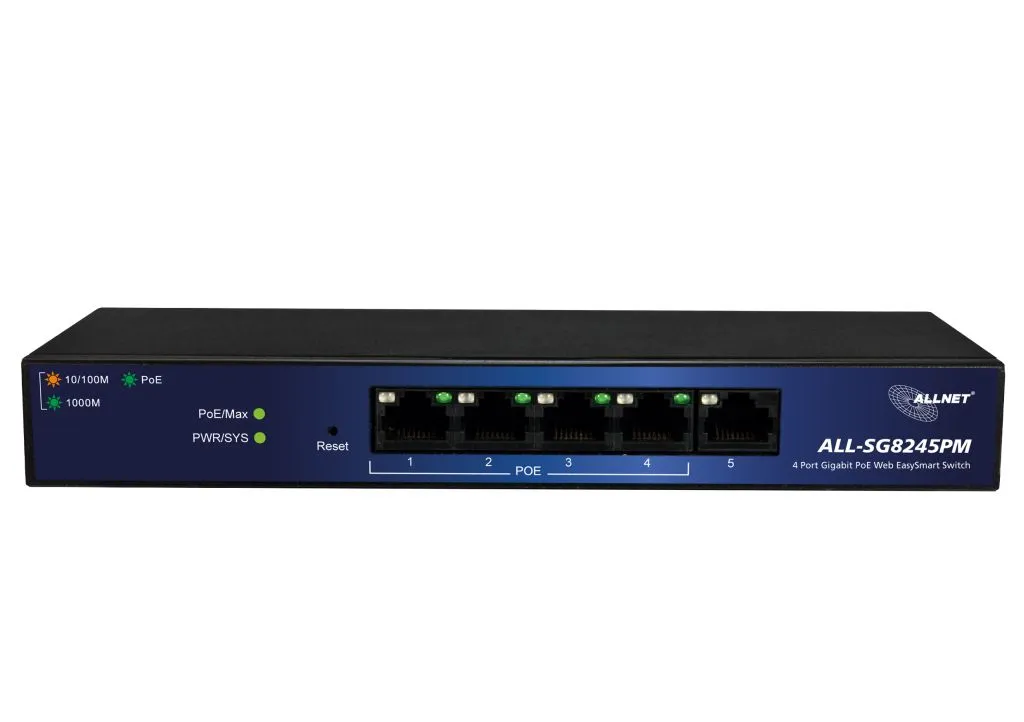 ALLNET Switch smart managed 5 Port Gigabit 60W / 4x PoE+ / 1x LAN / Lüfterlos "ALL-SG8245PM" – Bild 2