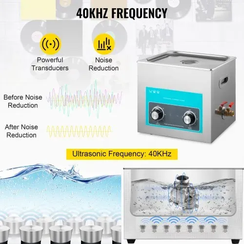 VEVOR Knob Control Ultrasonic Ultraschallreiniger 10L, Ultraschall Reinigungsgerät, Schmuckreiniger Ultraschall digitaler Ultraschallreiniger Ultraschallreinigungsgerät Brille Schmuck Reinigung – Bild 2