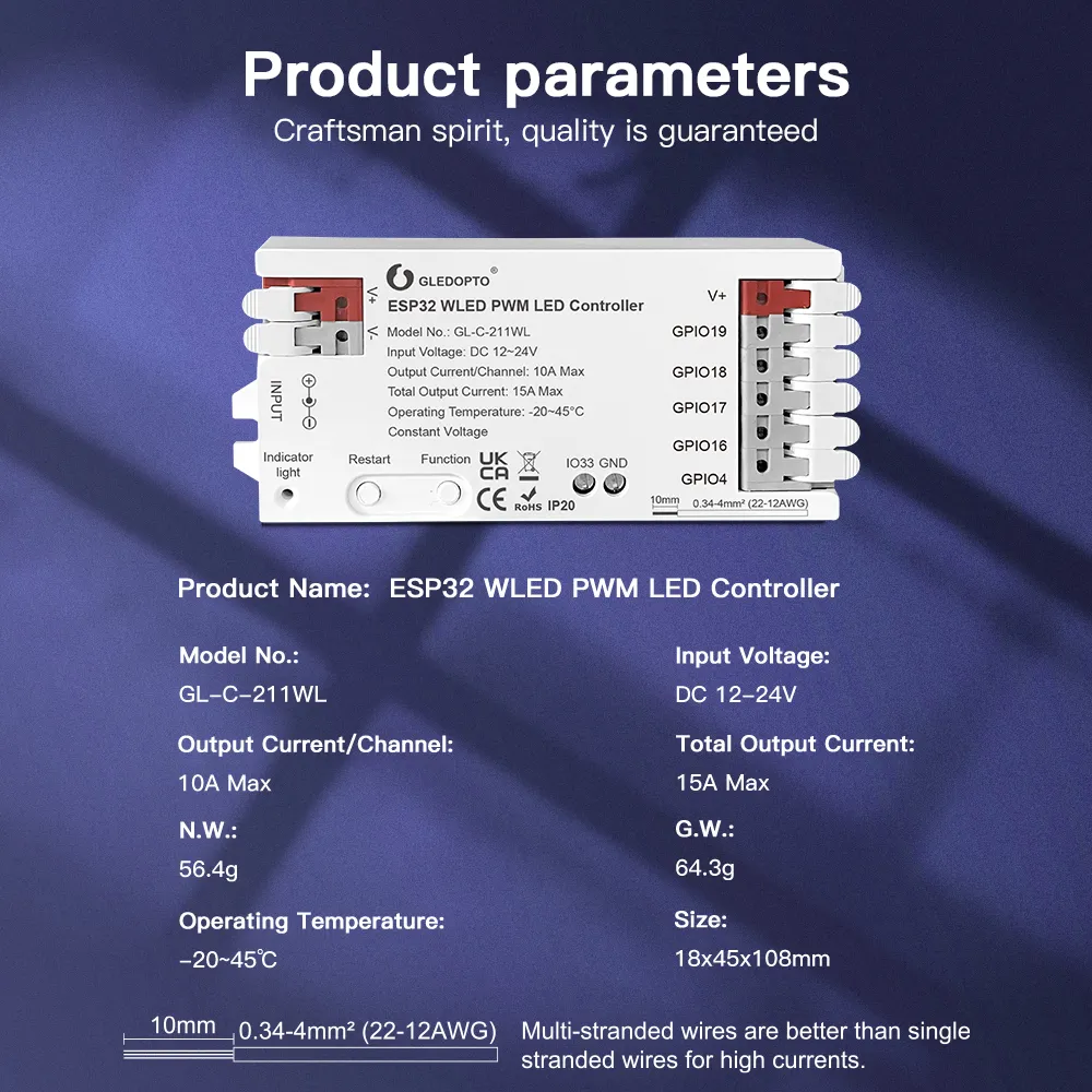 Synergy 21 LED Serie EOS 55 WLED Controller ESP32 PWM 5in1 12/24V – Bild 3