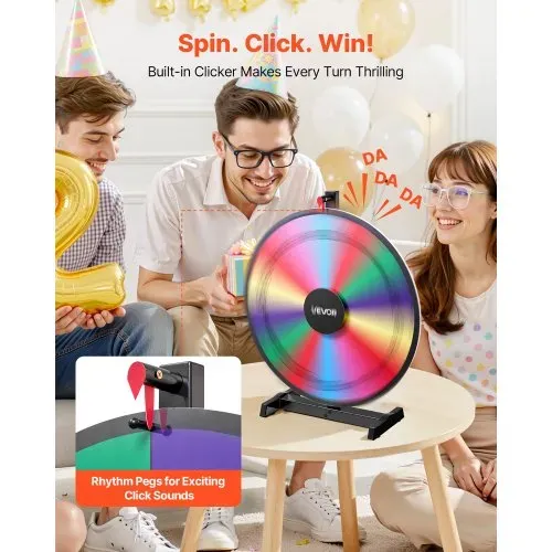 VEVOR Glücksrad Drehrad (61 cm) 14 Slots Glücksrad mit Ständer, Lotteriespiele Gewinn-Roulette mit Tafelschwamm & 2 Markern, 6 Farben, Spinning Prize Wheel ideal für Party Kneipe Messe VEVOR Glücksrad Drehrad (61 cm) 14 Slots Glücksrad mit Ständer, Lotteriespiele Gewinn-Roulette mit Tafelschwamm & 2 Markern, 6 Farben, Spinning Prize Wheel ideal für Party Kneipe Messe