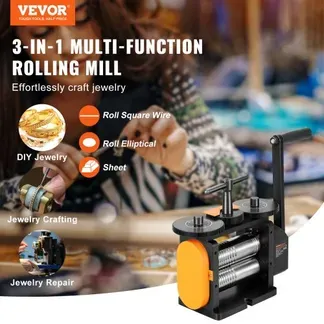 VEVOR 3 in 1 Handwalzwerk Maschine 57 mm Kombinationswalzwerk, Manueller Walzwerk Schmuckwalzwerk Einstellbare Dicke von 0 bis 5,5 mm, Handwalzwerk Maschine für Platin / K-Gold / Messing / Aluminium VEVOR 3 in 1 Handwalzwerk Maschine 57 mm Kombinationswalzwerk, Manueller Walzwerk Schmuckwalzwerk Einstellbare Dicke von 0 bis 5,5 mm, Handwalzwerk Maschine für Platin / K-Gold / Messing / Aluminium