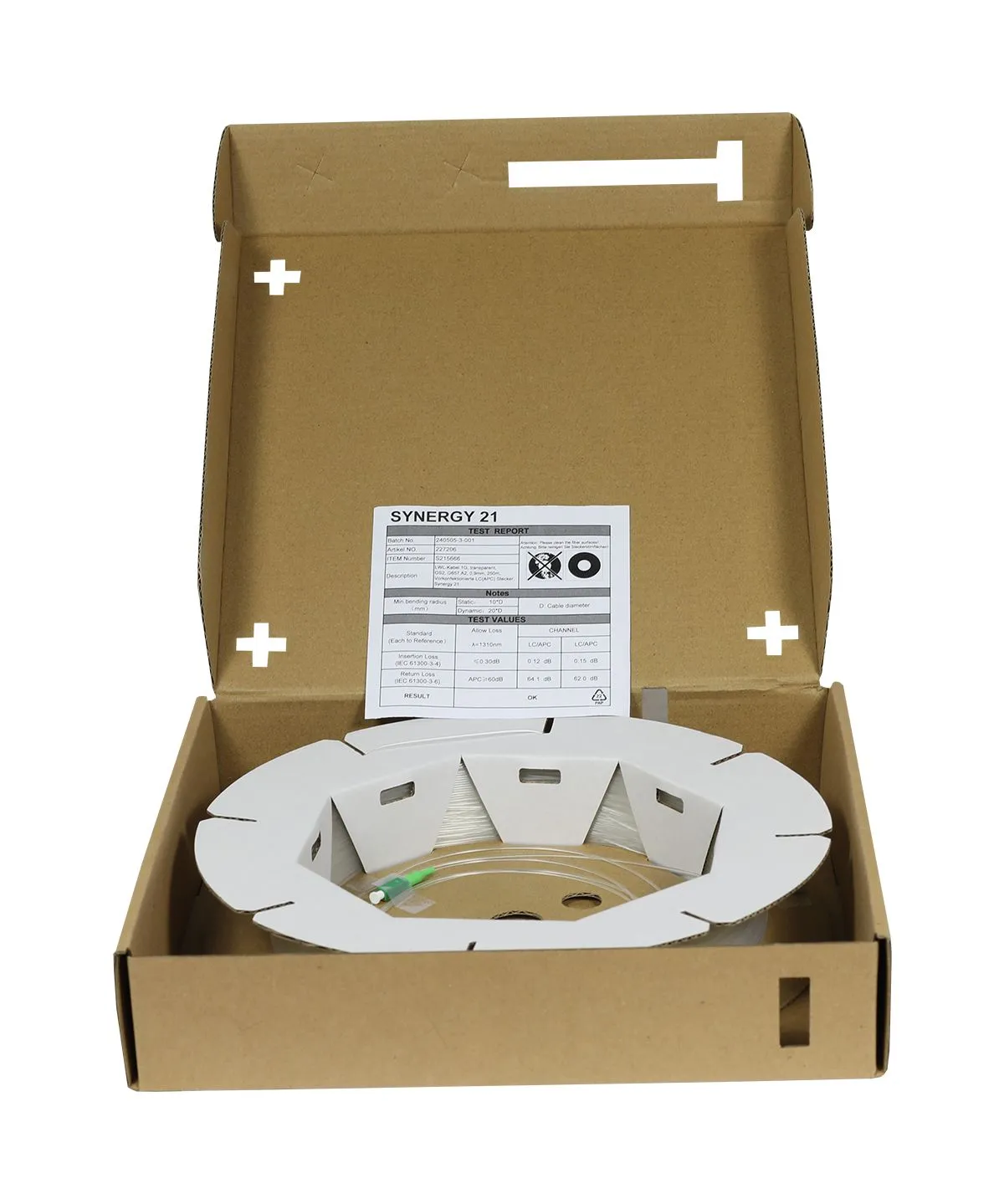 LWL-FTTH-Kabel 1G, transparent, OS2, G657.A2, 0,9mm, 250m, Vorkonfektionierte LC(APC) Stecker, Synergy 21, – Bild 3