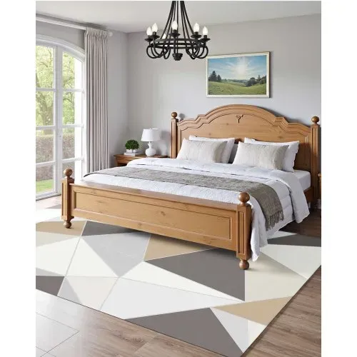 VEVOR Flächenteppich, 1524x2134 mm, Kurzflor, waschbarer rutschfester Wohnzimmerteppich im Modern-Stil, Innenmatte für Schlafzimmer, Wohnzimmer, Kinderzimmer, Eingangsbereich, Anthrazitgrau – Bild 3