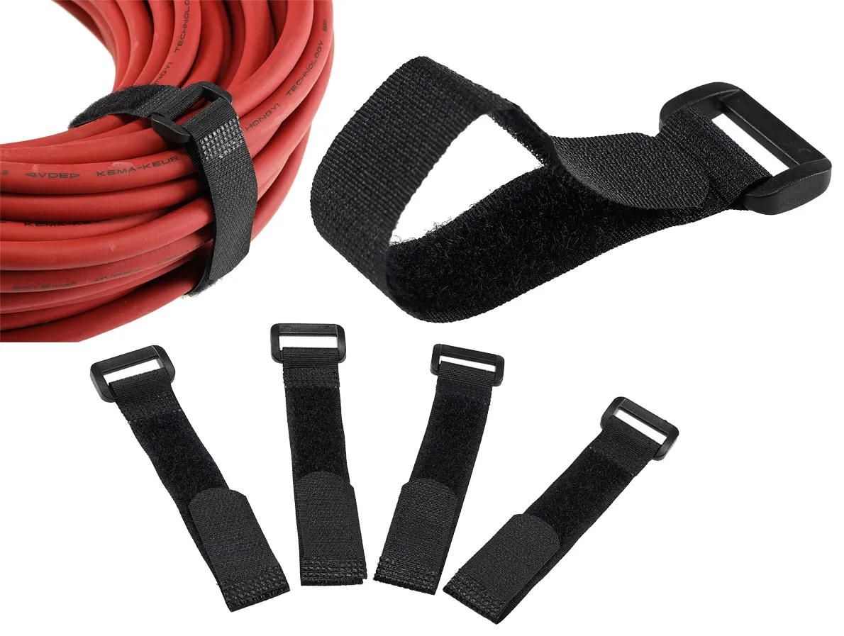 Klettband mit Öse, 5er Pack 15x2cm, schwarz Klettband mit Öse, 5er Pack 15x2cm, schwarz