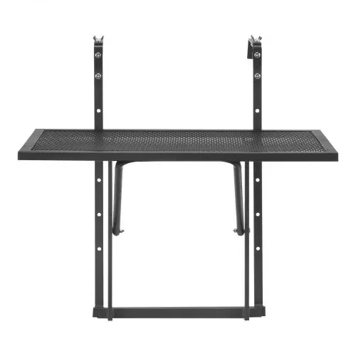 VEVOR Balkontisch, 61x41 cm, klappbarer Balkonhängetisch aus Metall, Klapptisch für Geländer im Freien, 5-stufig verstellbar, passend für Geländer von 1 bis 4,7 Zoll, Serviertisch für Terrasse & Deck – Bild 9