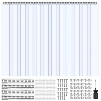 VEVOR Streifenvorhang, 243 cm Höhe x 182 cm Breite, 0,2 cm Dicke, 12 Stück transparenter PVC-Streifen-Türvorhang, Gefrierschrankvorhang, Kunststoff-Türstreifen für begehbare Gefrierschränke, Kühlschränke und Lagertüren, mit 50 % Überlappung VEVOR Streifenvorhang, 243 cm Höhe x 182 cm Breite, 0,2 cm Dicke, 12 Stück transparenter PVC-Streifen-Türvorhang, Gefrierschrankvorhang, Kunststoff-Türstreifen für begehbare Gefrierschränke, Kühlschränke und Lagertüren, mit 50 % Überlappung