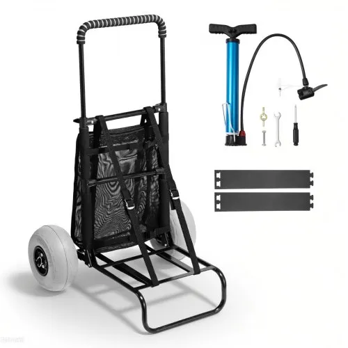 VEVOR Strandkarre Bollerwagen Sandwagen, Strandwagen 74,84 kg Tragkraft, Zusammenklappbarer Sandwagen aus Stahl 69 bis 114 cm Einstellbare Höhe, Robuster Wagen für den Strand VEVOR Strandkarre Bollerwagen Sandwagen, Strandwagen 74,84 kg Tragkraft, Zusammenklappbarer Sandwagen aus Stahl 69 bis 114 cm Einstellbare Höhe, Robuster Wagen für den Strand