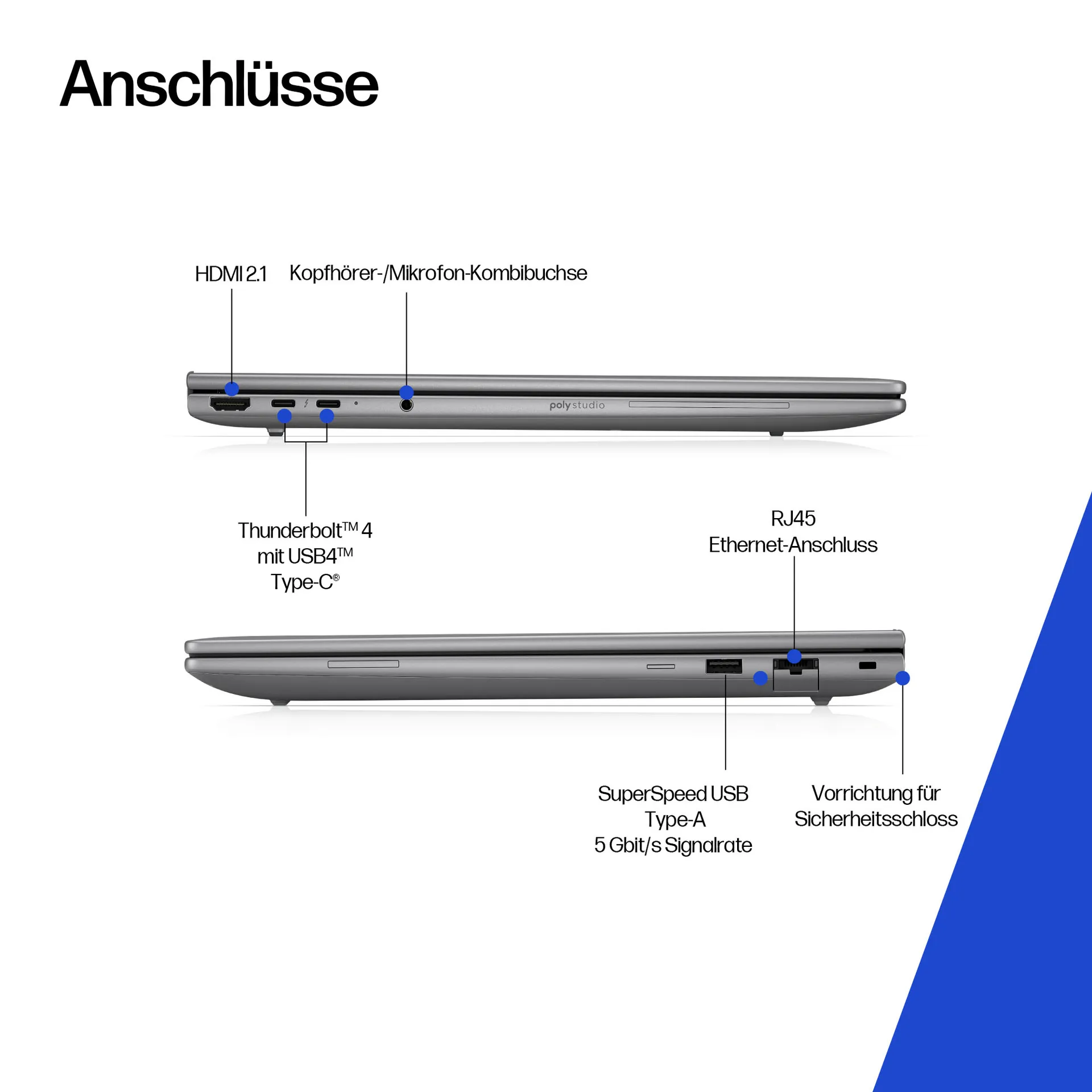 HP ZBook 8 G1i Intel Core Ultra 9 285H Mobiler Arbeitsplatz 35,6 cm (14") 2.5K 64 GB DDR5-SDRAM 1 TB SSD Wi-Fi 7 (802.11be) Windows 11 Pro AI PC Silber – Bild 5