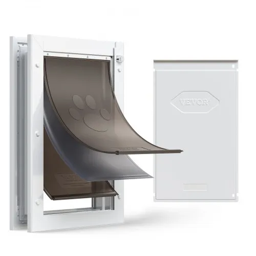 VEVOR Hundeklappe (Groß) mit 3 Magnetklappen & Metallrahmen, Wetterfeste Katzenklappe für Innen- und Außentüren, Katzentür Hundetür Haustierklappe Weiß 26,04 x 41,28 cm (Breite x Höhe) Haustiertür VEVOR Hundeklappe (Groß) mit 3 Magnetklappen & Metallrahmen, Wetterfeste Katzenklappe für Innen- und Außentüren, Katzentür Hundetür Haustierklappe Weiß 26,04 x 41,28 cm (Breite x Höhe) Haustiertür