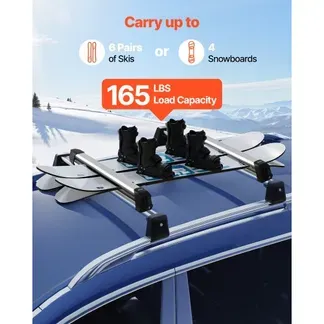 VEVOR Skiboard Snowboard Dachträger für bis zu 6 Paar Ski / 4 Snowboards, abschließbarer Skidachträger mit Gummipolsterung, Skihalter für die meisten geschlitzten Querträger (715 mm Ladebreite) VEVOR Skiboard Snowboard Dachträger für bis zu 6 Paar Ski / 4 Snowboards, abschließbarer Skidachträger mit Gummipolsterung, Skihalter für die meisten geschlitzten Querträger (715 mm Ladebreite)