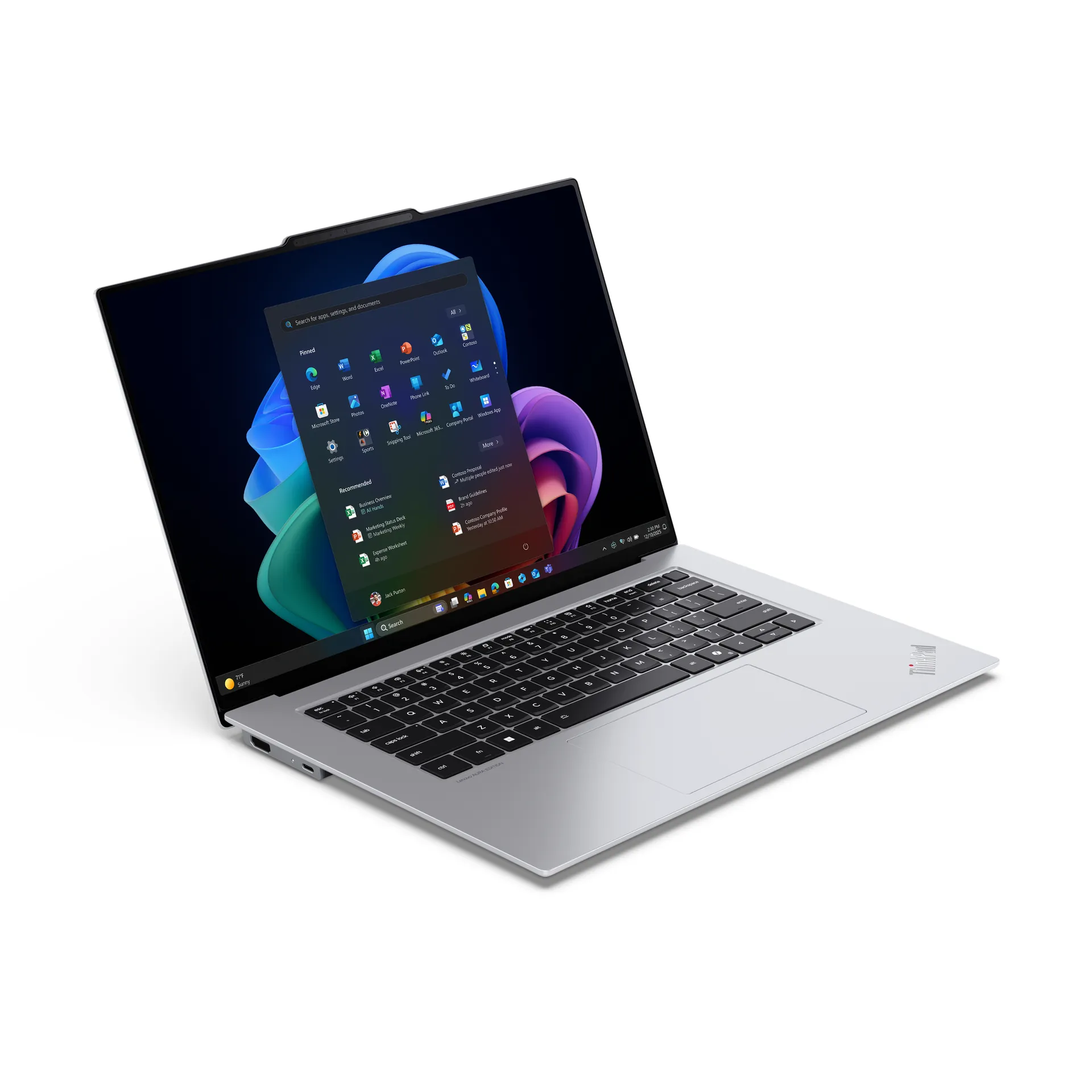 Lenovo ThinkPad X9-15 Gen 1 Aura Edition Copilot+ PC Intel Core Ultra 7 258V Laptop 38,9 cm (15.3") Touchscreen 2.8K 32 GB LPDDR5x-SDRAM 1 TB SSD Wi-Fi 7 (802.11be) Windows 11 Pro Deutsch Weiß – Bild 5