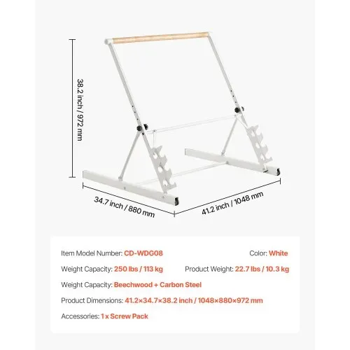 VEVOR Ballettstange Tanzstange, höhenverstellbare (4-stufig / 812,8-965,2 mm) Stretchstange aus Holz für Ballettübung, Gleichgewichtstraining, Entspannungsübungen, Yogaübung – Bild 6