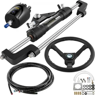 VEVOR Hydraulisches Bootslenkungsset, 300 PS, hydraulisches Lenkungsset, Steuerpumpe, Zylinder, Rad, 24 Fuß Schlauch, hydraulisches Lenkungsdichtungsset, korrosionsbeständiges Bootslenksystem, Marine- VEVOR Hydraulisches Bootslenkungsset, 300 PS, hydraulisches Lenkungsset, Steuerpumpe, Zylinder, Rad, 24 Fuß Schlauch, hydraulisches Lenkungsdichtungsset, korrosionsbeständiges Bootslenksystem, Marine-