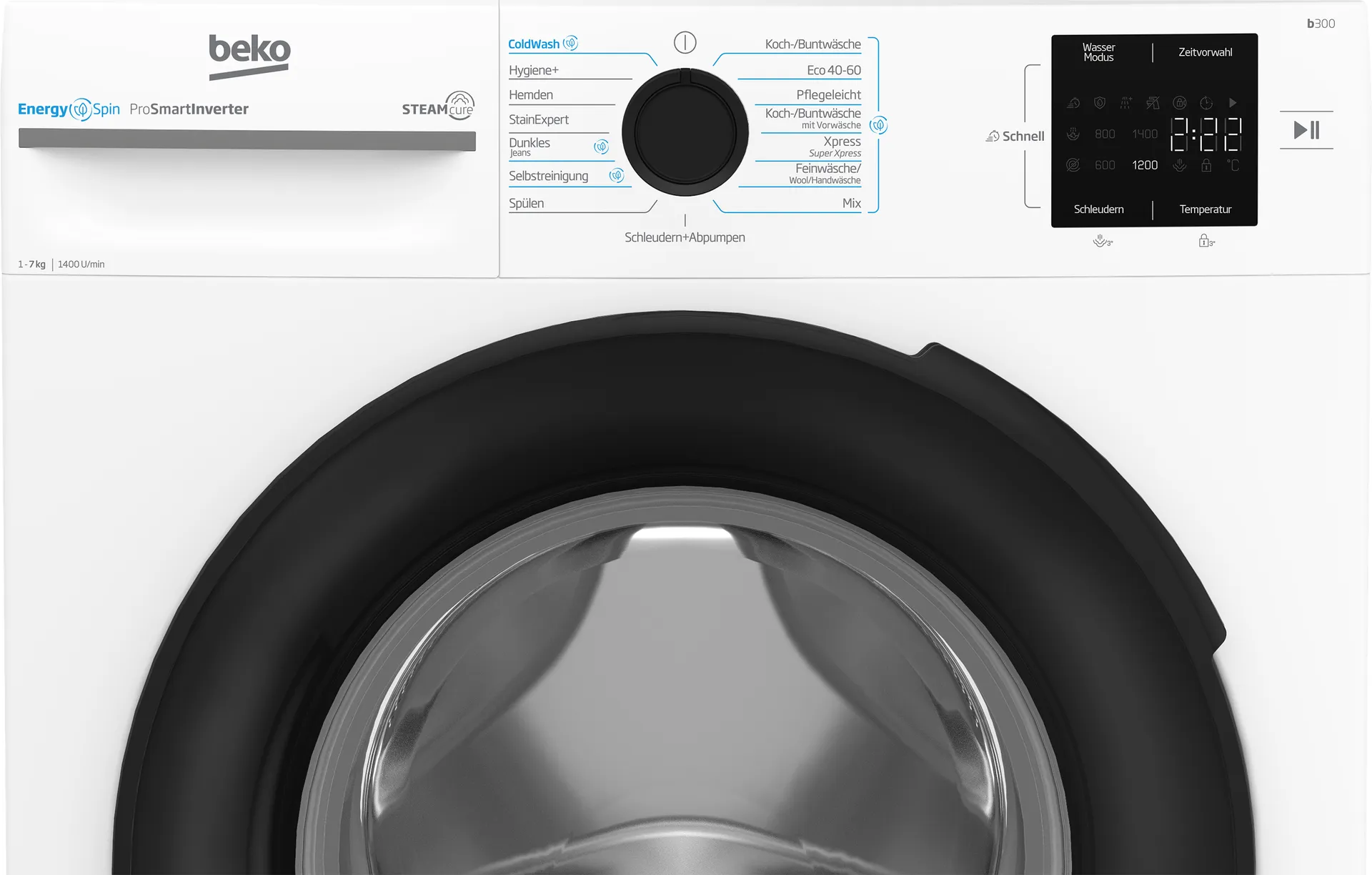 Beko b300 BM3WFU3741X Waschmaschine Frontlader 7 kg 1351 RPM Weiß – Bild 4