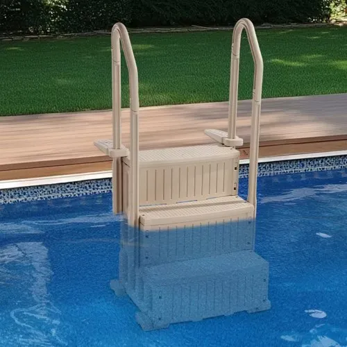VEVOR Sicherheitsleiter, 3-stufige Treppe mit Doppelhandlauf und rutschfesten Hochleistungsstufen, max. Tragkraft 180 kg, für 91,4–121,9 cm große Einbau- & Aufstellpools mit jeder Terrassenoberfläche – Bild 7