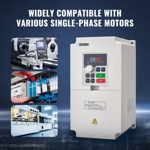 VEVOR Frequenzumrichter VFD 5PS, 4kW, 8,5A, 3-Phasen-AC, 380V Eingang auf 3-Phasen-AC, 0–380V Ausgang, Frequenzumwandler, 50/60 Hz Eingang, 0–2000Hz Ausgang, VFD zur Drehzahlregelung des Spindelmotors – Bild 5