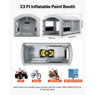 VEVOR Aufblasbare Lackierkabine 6x3x2,5 m Spritzkabine Lackierzelt Grau, mit 550-W- & 750-W-Gebläse Aktivkohlefiltration PVC-Fenster für ATV Motorrad & Mittelgroße Möbel Tragbar VEVOR Aufblasbare Lackierkabine 6x3x2,5 m Spritzkabine Lackierzelt Grau, mit 550-W- & 750-W-Gebläse Aktivkohlefiltration PVC-Fenster für ATV Motorrad & Mittelgroße Möbel Tragbar
