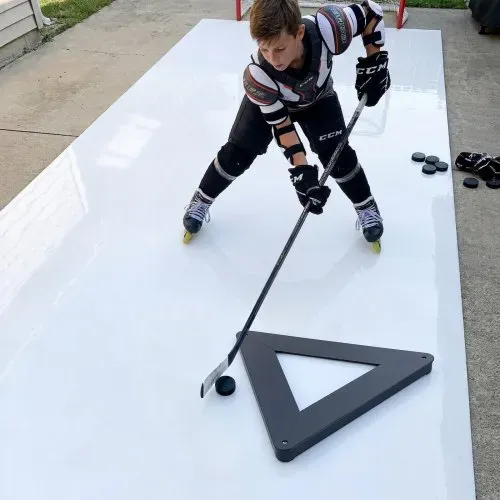 VEVOR Dreieckiger Hockey-Passer Rebounder für Pass- und Stockhandling-Übung, Hockey-Passhilfe mit Mehreren Winkeln, Tragbares Trainingsgerät für Eis und Off-Ice, Puckkontrolle und Schusstechnik – Bild 7
