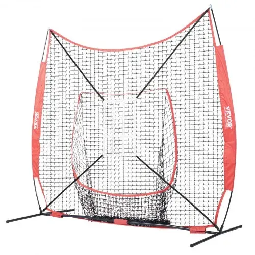 VEVOR 244 x 106 x 211 cm Baseball-Softball-Übungsnetz, Tragbares Baseball-Trainingsnetz zum Schlagen, Fangen, Pitchen, Backstop-Ausrüstung mit Bogenrahmen, Tragetasche, Schlagzone, Bällen, Ballsammler – Bild 10