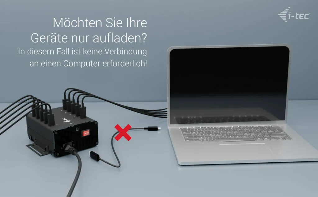 i-tec USB-C/USB-A Metal Charging + data HUB, 15W per port, 10x USB-C – Bild 5