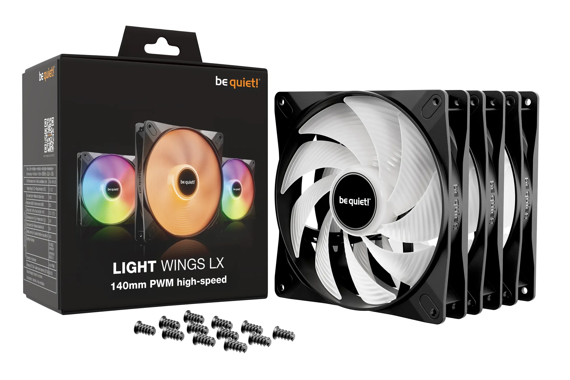 be quiet! LIGHT WINGS LX 140mm PWM High Speed 3-Pack Black Computergehäuse Ventilator 14 cm Schwarz 3 Stück(e) – Bild 5