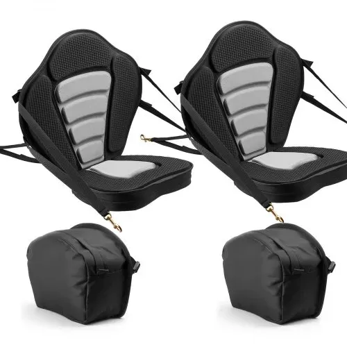 VEVOR 2 x Kajaksitz 53 mm Dicke, Gepolsterter Sitz für Stand-Up-Paddle-Board, Bootssitz mit Rückenlehne & Aufbewahrungstasche & Verstellbaren Gurten für SUP Kanu Angelboot Aufblasbares Kajak – Bild 8