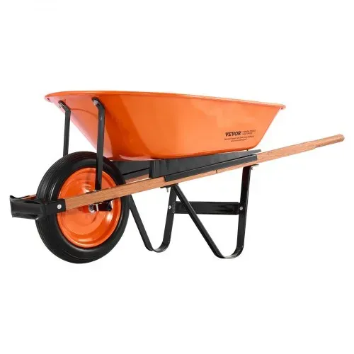 VEVOR Schubkarrenwagen, 5 Kubikfuß Tragkraft und 330 lbs Fassungsvermögen, einrädriger Gartenkipper, Gartenwagen mit Metallgriff und 16 Zoll breiten Spurrädern, leicht zu beladender Mehrzweck-Gartenwagen und Wagen für Rasenfarm – Bild 9