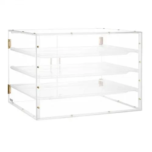 VEVOR Gebäckvitrine 4-stöckig, Gewerbliche Bäckereivitrine aus Transparentem Acryl, Thekenvitrine mit Magnetischer Rücktür & Abnehmbarer Trennwand für Kekse Desserts Donuts, 570 x 455 x 405 mm – Bild 9