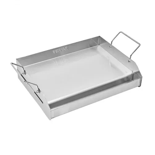 VEVOR Grillplatte Grillpfanne Edelstahl universelle rechteckige Platte (425x270mm) mit flacher Oberseite, Gasgrill-Grillplatte für BBQ-Grill Teppanyaki, tragbares Familienkochgeschirr mit Griff – Bild 8