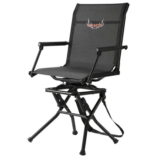 VEVOR Faltstuhl Campingstuhl Anglerstuhl mit Armlehnen & Stahlrahmen & verstellbarem Tragegurt Klappstuhl Gartenstuhl (136 kg belastbar) 360° geräuschlos drehbar, für Picknick Garten Outdoor – Bild 10