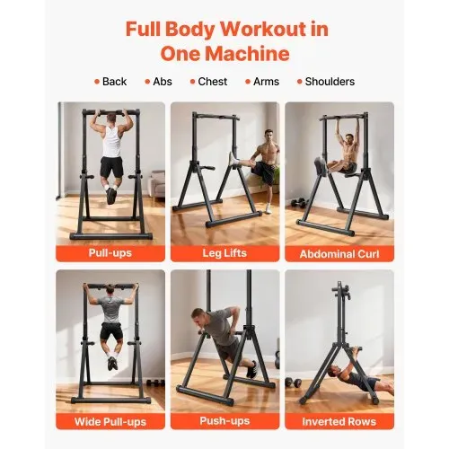 VEVOR Klimmzugstange faltbare Klimmzugstation Power Dip Station mit 150 kg Tragkraft & Dreiecksstruktur & robustem Stahlrohr, 9-fach höhenverstellbar, Krafttraining von Armen Rücken Schwarz VEVOR Klimmzugstange faltbare Klimmzugstation Power Dip Station mit 150 kg Tragkraft & Dreiecksstruktur & robustem Stahlrohr, 9-fach höhenverstellbar, Krafttraining von Armen Rücken Schwarz